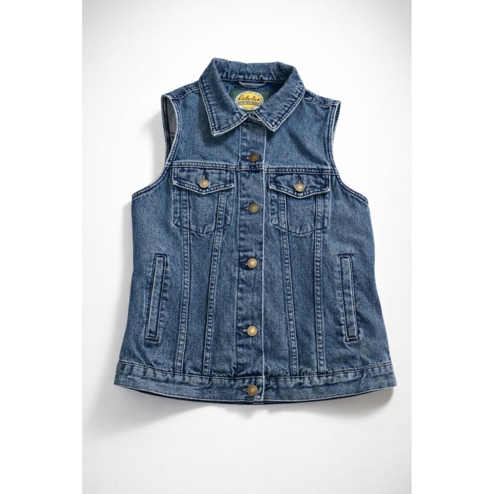 Cabelas Trucker Vintage Denim Vest Streetwear Western Utility-S